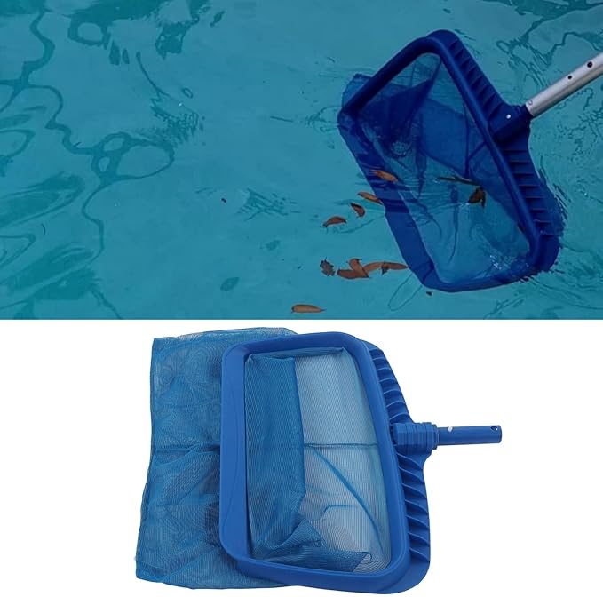 Pool Skimmer Net, ABS Blue Frame, Lightweight Mesh, Large Size, Fits Most Rods, Sturdy Frame Skimmer Net for Swimming Pool, Clean Fast with Small Mesh