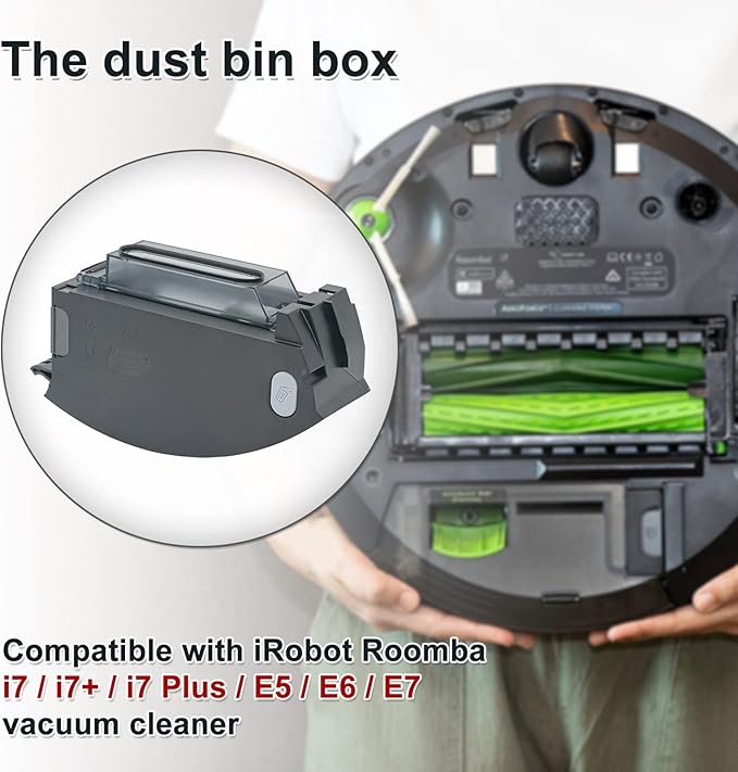 Dust bin Box Replacement for iRobot Roomba i3 i3+ i4 i4+ i6 i6+ i7 i7+ i8 i8+ E5 E6 E7 J7 Vacuum Cleaners Dust Bin Collector Parts with Automatic Dirt Disposal