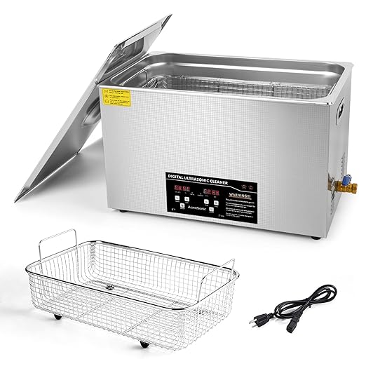 Ultrasonic Cleaning Machine 30L Digital Ultrasonic Parts Cleaner with Timer 42kHz SUS 304 Stainless Steel Lab Sonic Cleaner for Professional Tools,Metal Parts,Jewelry,Eyeglasses