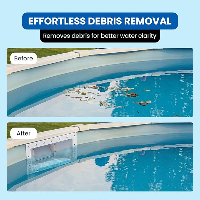 JED Pool Tools 45-405 Wide Mouth Thru-The-Wall Skimmer & Accessory Kit for Above Ground Pool and Pool Cleaning Supplies, Made in USA