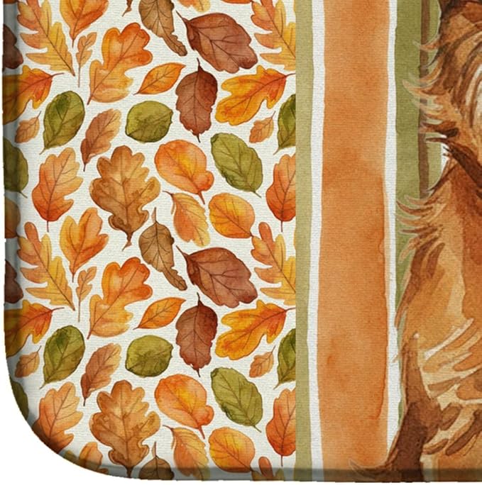 Caroline's Treasures Belge Brussels Griffon Heirloom Fall Dish Drying Mat Absorbent Dish Drying Mat Pad for Kitchen Counter Dish Drainer Mat for Countertop, 14 x 21", Multicolor