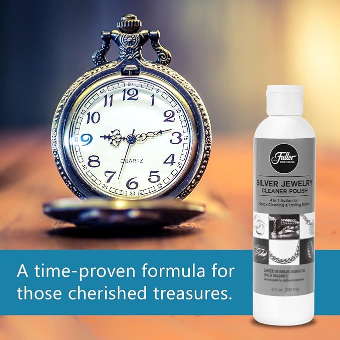 Fuller Brush Silver Cleaner and Polish – 4-in-1 Jewelry and Silverware Cleaning Formula with Tarnish Protection – Cleans Sterling, Silver Plate, Antique, Stainless Steel (Pack of 1)