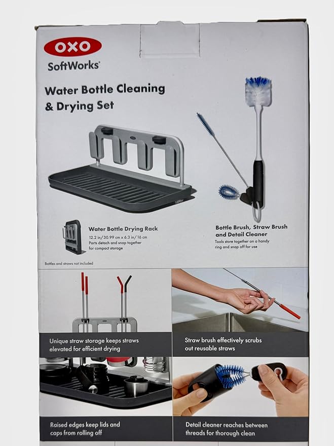 OXO Softworks Water Bottle Cleaning & Drying Set