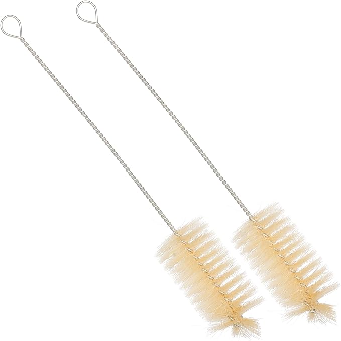 Redecker Pig Bristle Baby Bottle Brush with Flexible Wire Handle, Set of 2, 16-Inches, Made in Germany