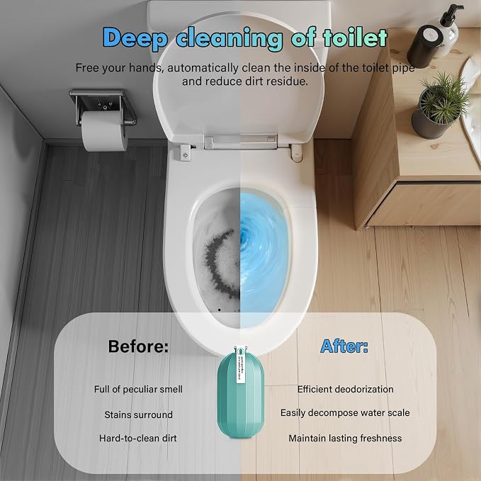 Acina Toilet Cleaner 4Pcs: Toilets Pro Bowl Clean Capsules for bathroom, Toilet Tank Cleaning for Stains & Limescale, Automatic Long-Lasting Blue Powerful Cleaning, Easy Use for Home, Travel & Office