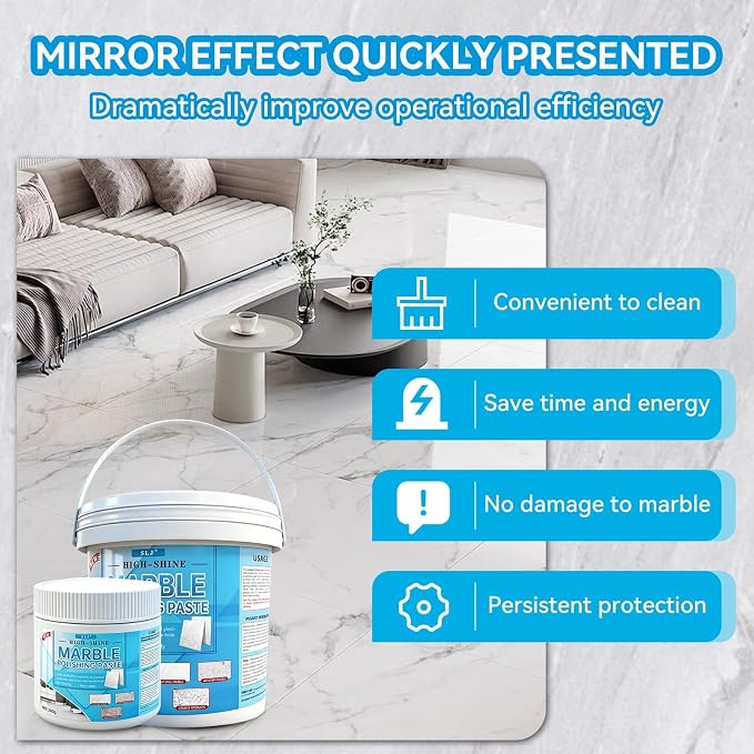 Marble Polishing Paste, Granite Cleaner Countertop, Stone Etch Remover - Professional Polish Compound for Granite, Marble, Quartz & Natural Stone | New Polishing Upgrade, Easier to Use