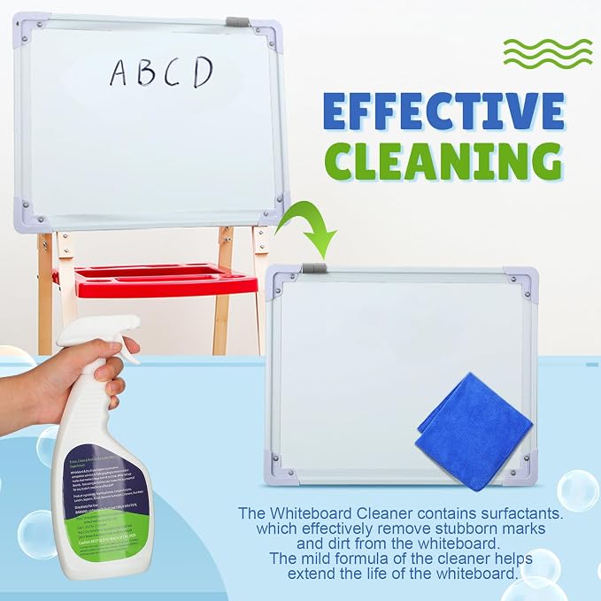 Fuyoooo 8 Pcs Whiteboard Cleaner Set 4 17 fl oz Dry Erase Board Liquid Cleaner with 4 Cloths White Board Cleaning Spray for Classroom Chalkboard Home Office