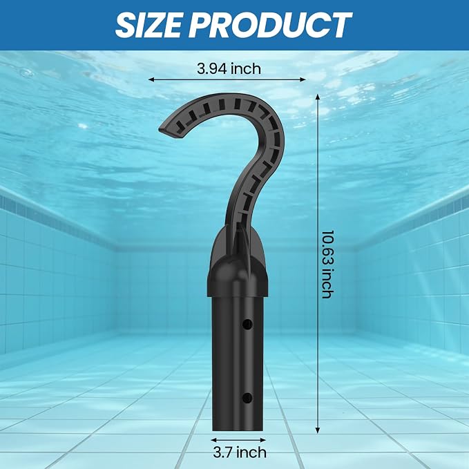 Y20 Robotic Pool Cleaner Black+Retrieval Hook, Cordless Pool Vacuum for Above Ground & Inground Flat Pools with 150 Min Runtime, Auto-Parking, Up to 1300 Sq.Ft