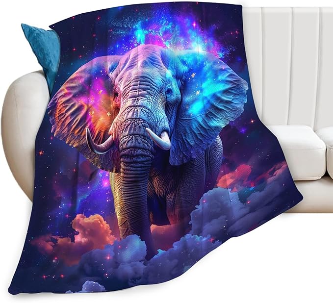 Tijuboni Elephant Throw Blanket Elephant Gifts for Girls Boys Women Men Kids Adults Soft Flannel Fleece Blanket for Couch Sofa Bed Home Decor 60"x80"