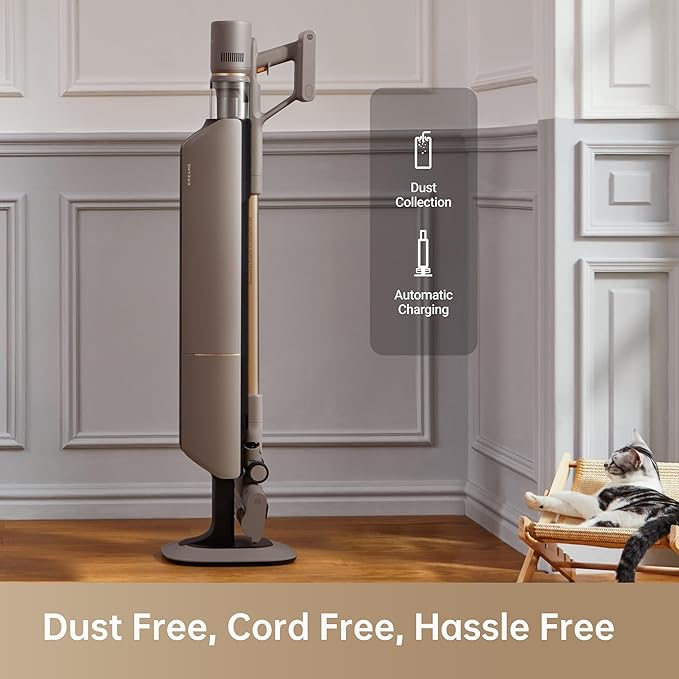 DREAME Z10 Station T Cordless Vacuum with Auto-Empty Base, 2.5L Dust Collection, 65-Min Runtime, Powerful Stick Vac for Carpet Hardwood Tile & Pet Hair – Lightweight