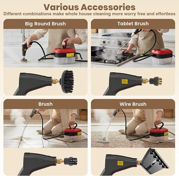 Saker Handheld Steam Cleaner for Home,6-Level Adjustable Steamer for Cleaning,Portable Steam Cleaner,Steamer for Cleaning with 1200ML Water Tank,Suitable for Kitchen,Bathroom,Living Room