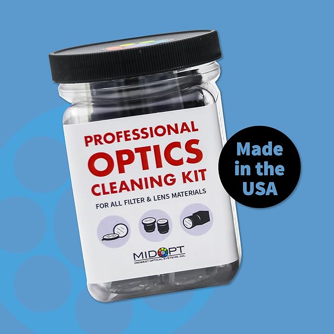 Professional Optics Cleaning Kit, for Clean and Smudge-Free Lenses, Optical Tissue, Cotton Swabs, Glass Cleaner, Microfiber Cloth, CK100-NA
