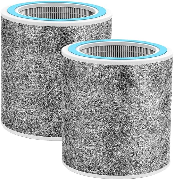 Nispira HC452 HP102 Replacement Filter For Shark NanoSeal Air Purifier HP102PET, HP100, HP105 HC450, HC451, HC455, UA455 3-in-1 True HEPA Activated Carbon Part HE1FKPET, 2 Pack