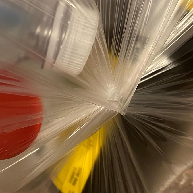 TYPLASTICS 33 Gallon Clear Trash Can Liners - 33" x 40" - High Density Garbage Bags - Case of 500 - Multipurpose for Office, Outdoor, Recycling, Industrial and Commercial