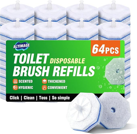 64 Count Toilet Wand Refills for Clorox Toilet Wand,5X Cleaning Power, Extra Thick, Fresh Fragrance,Compatible with Most Toilet Brushes