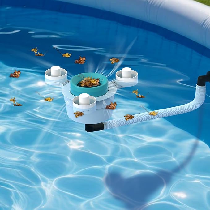 Pool Skimmer-Above Ground Pool Skimmer,Floating Pool Surface Skimmer,Pool Accessories-Clean Debris Basket, Automatic Floating,Compatible with Various Swimming Pools, (Turquoise)
