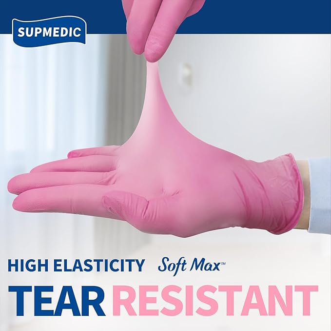Supmedic Nitrile Exam Gloves, Powder-Free Latex-Free Disposable Glove for Medical Cooking Esthetician Cleaning, 1000 Pcs