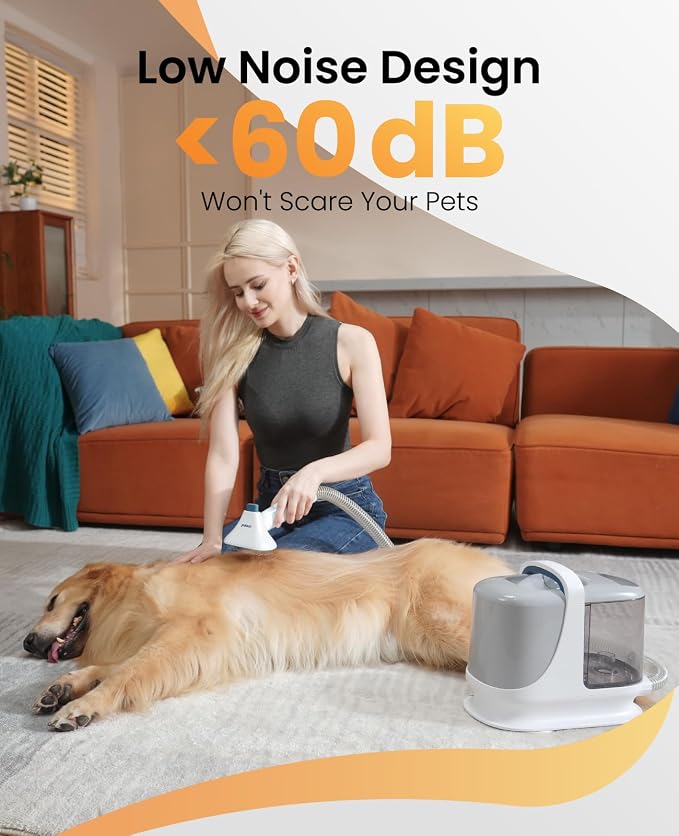 oneisall Dog Grooming Vacuum, 13000Pa Extra Large 3L Dust Cup Pet Vacuum with Clipper Nail Grinder & Shedding Brush, 7 in 1 Dog Grooming Kits, Low Noise, 3X Capacity & 3 Suction Levels, BM3