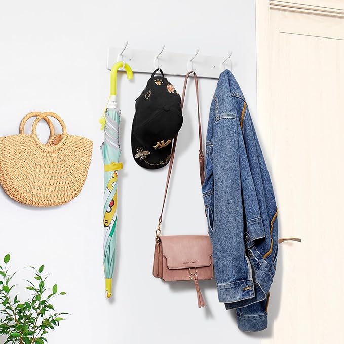 OUTNILI Broom Holder and Coat Rack Wall Mount Bundle