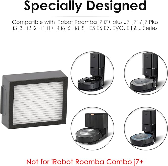 (20 Pack) j9+ j7+ HEPA Filter for iRobot Roomba j9+, j7+, Combo i5+, Combo j5+ Roomba i7 i7+ J7 Plus i3 i3+ i2 i2+ i1 i1+ i4 i6 i6+ i8 i8+ E6 E7 E I & J Series Filters (NOT FOR Combo j7+ j9+ 10 Max