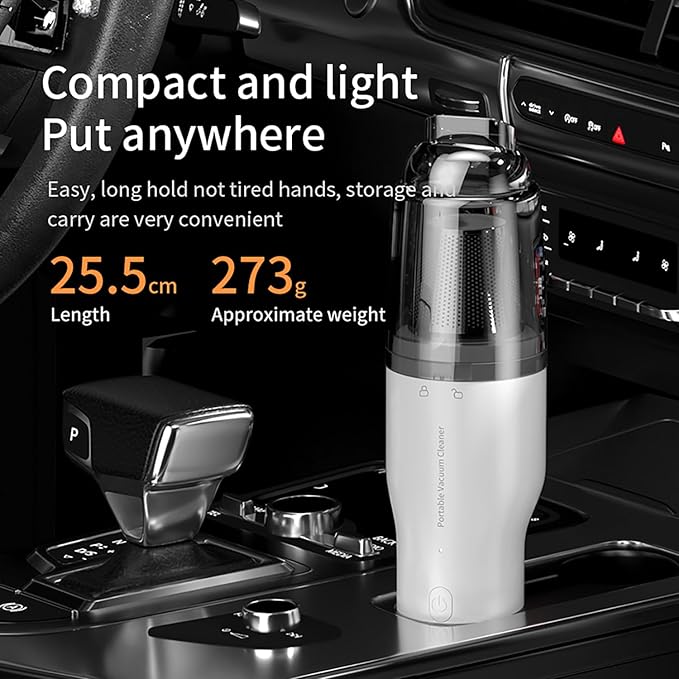 OOYY Car Vacuum Cleaner, 2-in-1 Vacuum Cleaner, Portable mini Cordless Vacuum Cleaner with Blowing and Inflating Functions, Suitable for Home and car use.