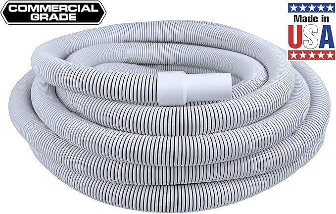 Poolmaster Commercial In-Ground Swimming Pool Vacuum Hose With Swivel Cuff, 1 1/2-Inch x 45-Foot