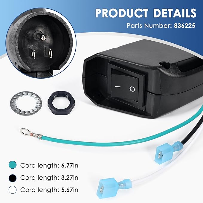 836225 Vacuum Switch Box Assembly for ProTeam Super Coach Pro 10,Backpack Vacuum Switch Parts with Tightening Nut Compatible with Proteam Super Coach Pro 6