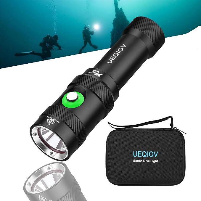 Diving Light is Suitable for Outdoor Scuba Diving, 4000lm Bright Diving Flashlight, 4 Modes of Underwater Lights, IPX8 Waterproof Flashlight (DM06)