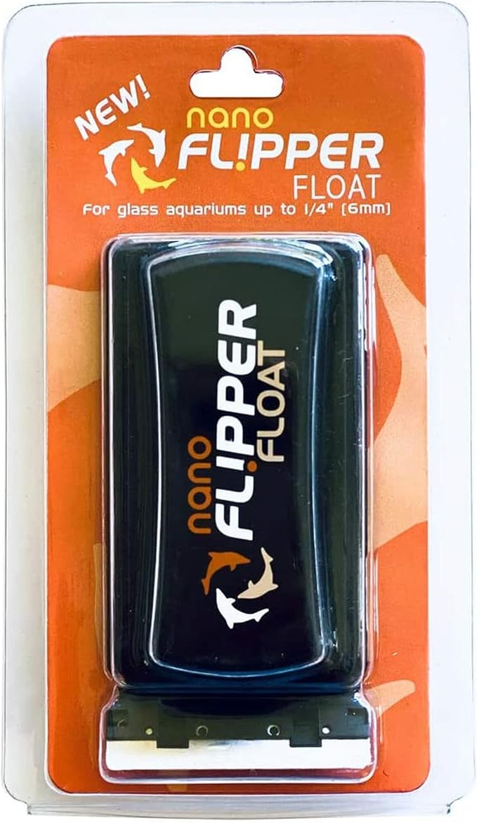 Flipper Cleaner Float - 2-in-1 Floating Magnetic Aquarium Glass Cleaner - Fish Tank Cleaner - Scrubber & Scraper Aquarium Cleaning Tools - Floating Fish Tank Cleaner, Nano