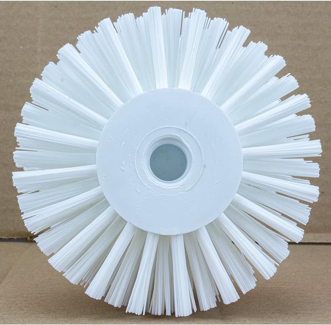 SPARTA Industrial Tank Brush Head Pipe Brush Head, Drain Brush with 3/4" Thread Hole (Handle Not Included) for Commercial Use, Plastic, 5 x 3.9 Inches, White, (Pack of 2)