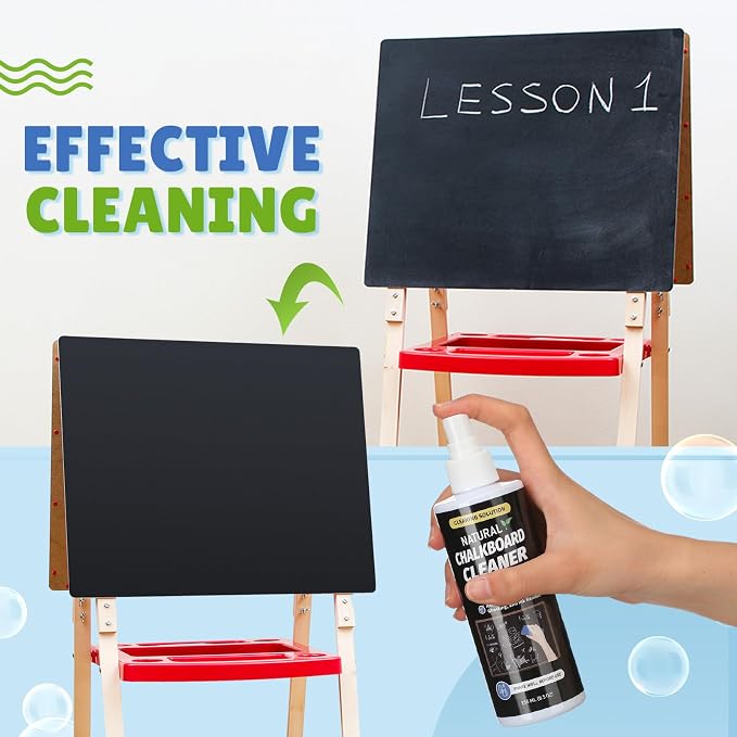 Fuyoooo 6 Sets Chalkboard Cleaner Spray and Eraser Kit 8oz Dry Erase Board Cleaner Spray Microfiber Cleaning Cloths with Sponge Erasers Liquid Chalk Markers for Whiteboard Blackboard Dry Erase Board