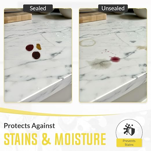 Rock Doctor Granite Sealer for Marble, Stone, and Tile Countertops, Vibrant Shine with Stain Resistant Moisture Protection, Interior and Exterior Use, Pack of 2
