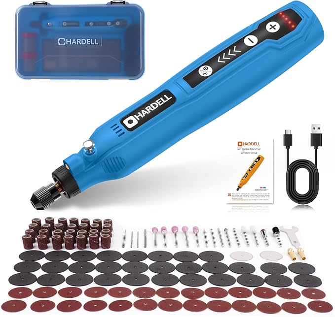 Mini Cordless Rotary Tool, 5-Speed 3.7V Rechargeable with 129 Accessories | Rechargeable Rotary Tool Kit with USB Charging Multi-Purpose DIY Tool for Sanding Polishing Drilling Engraving Woodworking