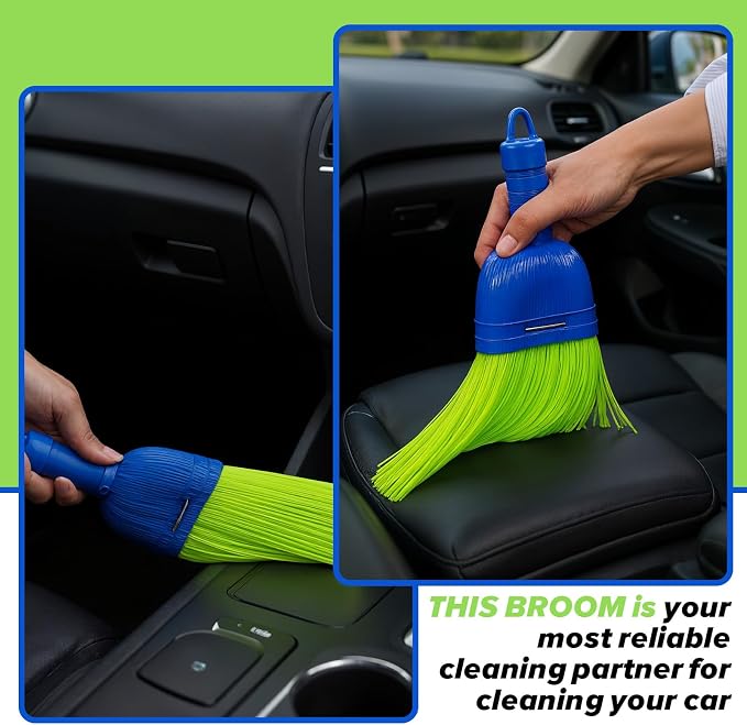 6 Pcs Whisk Broom Poly Fiber Handheld Brush Hand Brush Outdoor Car Broom with Hang Hole for Cleaning Inddoor Porches Floors Decks Driveways Dirt Dust