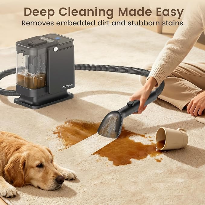 Portable Spot Carpet Cleaner Machine, Handheld Upholstery Deep Cleaner, for Household Couch Mattress Fabric Stain Removal Indoor Spot Cleaning Device