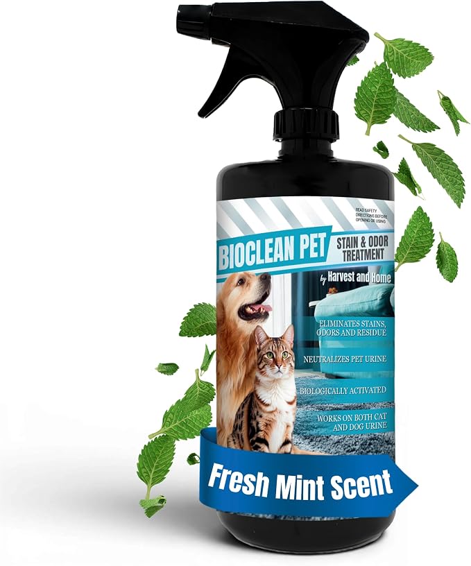 Bioclean Pet Carpet Cleaner & Deodorizer – Eliminates Pet Urine Smell, Stain & Odor Remover, No Residue, Made in USA – 32oz