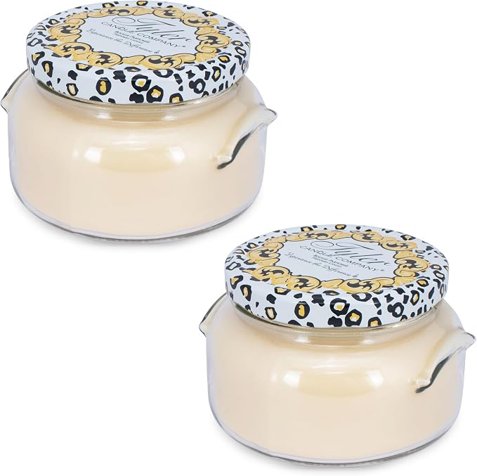 Tyler Creamy White 2-Wick 22 Ounce Glass Aromatherapy Scented Jar Candle Pack of 2, Entitled