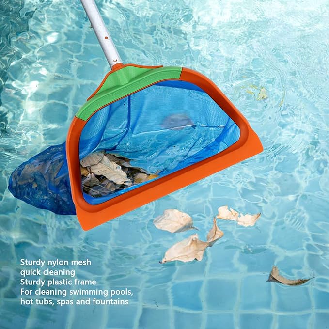 Ultra Fine Mesh Skimmer Rake, Pool Leaf Net with Plastic Frame Replacement Pool Cleaning Net for Cleaning Swimming Pools Hot Tubs Spas Fountains