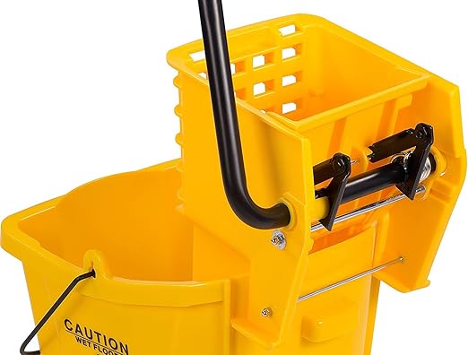 SPARTA Commercial Mop Bucket with Side Press Wringer, Floor Cleaning Essentials for Commercial and Home Use 26 Quart Capacity, 1 Count, Yellow