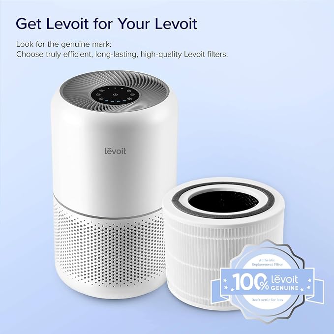 Levoit Core 300-P Air Purifier Genuine Replacement Filter, Core300S-P Filter, AHAM VERIFIDE, Supports HEPA Sleep Mode, High-Efficiency Activated Carbon, Removes Smoke Odor, Allergens,Core 300-RF,2Pack