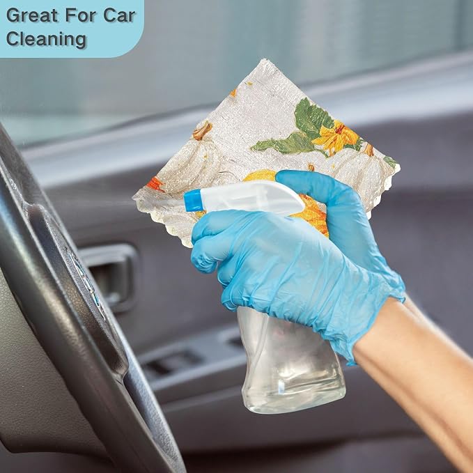 Sunflower Pumpkin Hummingbird Kitchen Towels Dish Cloths Set of 6 Microfiber Cleaning Cloths for Cars Super Absorbent Machine