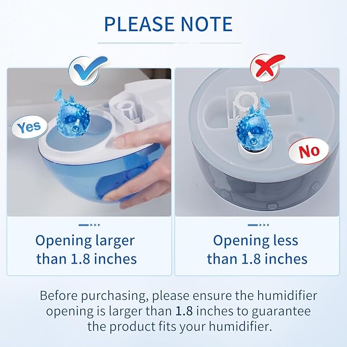 Humidifier Cleaning Fish 12-Pack: Demineralization Cartridge to Purifier Water | Prevent White Dust & Scale | Remove Odor | Universal Water Cleaner for Most Humidifier Tanks