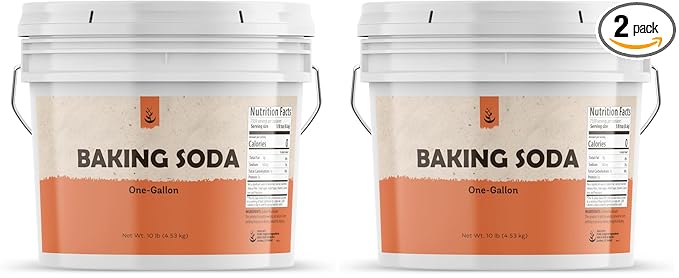 Pure Original Ingredients Baking Soda (1 Gallon), Cooking, Baking, Cleaning (160 Ounce) (Pack of 2)
