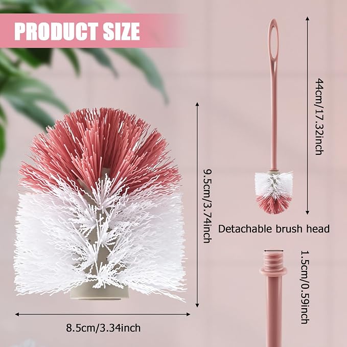 15 Pcs Toilet Brush,17.3" Bathroom Toilet Bowl Brush,Commercial Heavy Duty Toilet Bowl with Hook & Gloves,Long Handle Toilet Bowl for Household Cleaning,Professional/Janitorial Scrub Brush for Toilet