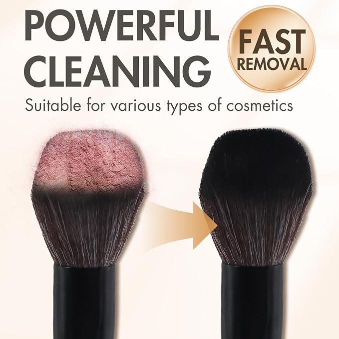 Makeup Brush Cleaner, Easily Remove Stubborn Makeup, Dirt & Impurities from Makeup Brushes, Rinse-Free & Quick Drying & Vegan & Cruelty-Free(250ml/8.45 fl oz)