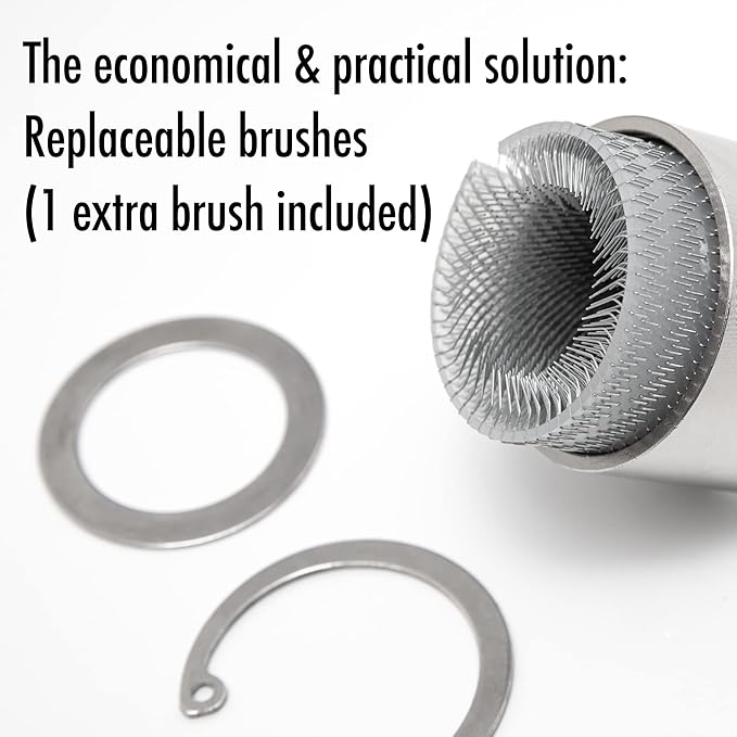 2" Full-Metal Copper Pipe Cleaner, Tube Cleaning Brush for Drill with Replaceable Brushes, for Professional Plumbers and Industrial Purposes