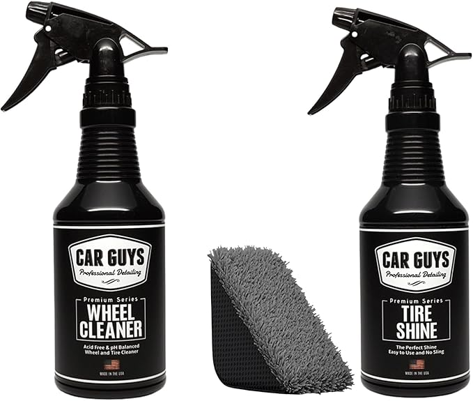 CAR GUYS Wheel Detailing Kit | Tire Shine 18 Oz & Wheel Cleaner 18 Oz