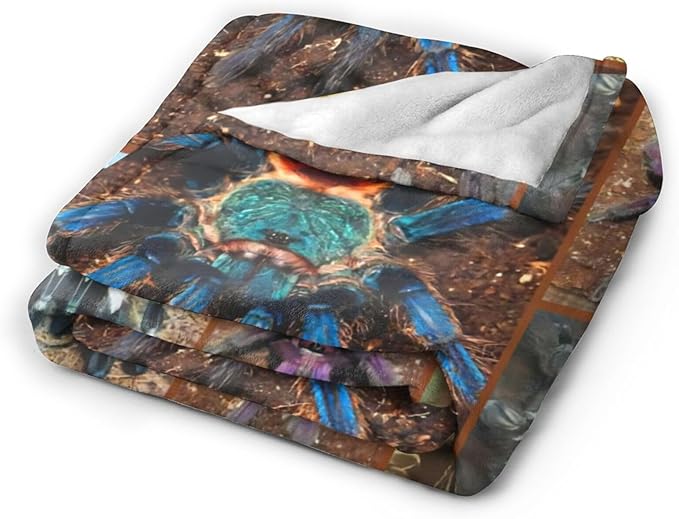 Tijuboni Tarantula Spider Throw Blanket Spider Gifts for Boys Men Girls Women Kids Adults Soft Flannel Fleece Blanket for Couch Sofa Bed Home Decor 60"x80"