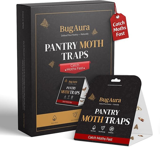 16 Pack Pantry Moth Traps for House Indoor – Advanced Red Line Formula Pantry Moth Traps with Pheromones Prime – Safe & Non-Toxic – Targets Indian Meal Moths & Other Pantry Moths