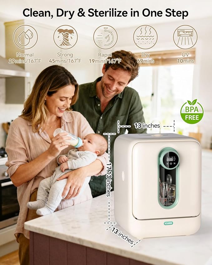 ICUIRE Detergent Tablets 150 Pcs for Momcozy, Baby Brezza, MOMFANN Bottle Washer, Compatible with Most Brands & ICUIRE Baby Bottle Washer